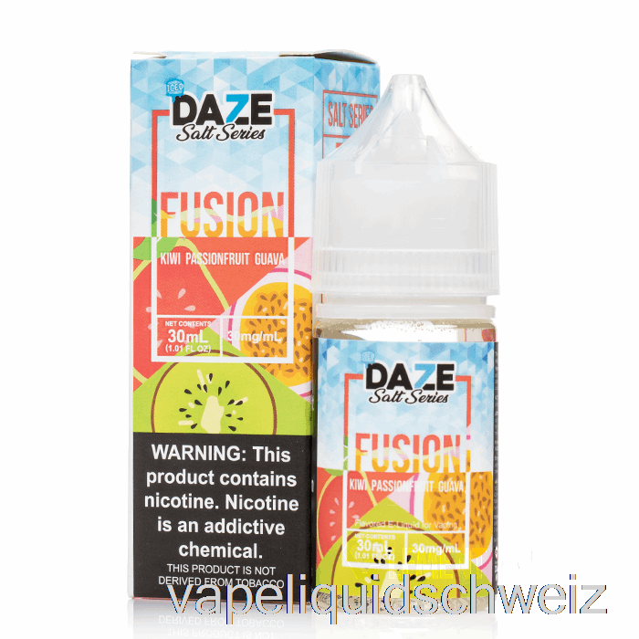 Geeiste Kiwi-Passionsfrucht-Guave – 7 Daze-Fusion-Salze – 30 Ml 30 Mg Vape Schweiz